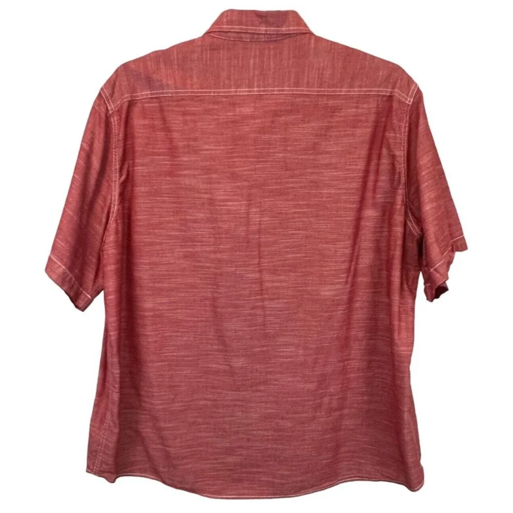 Woolrich Red Chambray Camp Shirt  Mens Size XXL  Casual Short Sleeve Button Down - Picture 2 of 5